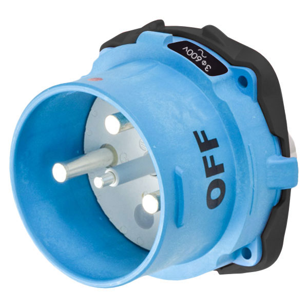 63-98143 - DSN150 INLET POLY BLUE SIZE 5 TYPE 4X IP 69 3P+G 150A 600 VAC 60 Hz NO AUX